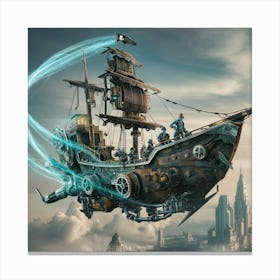 Steampunk Ship 1 Canvas Print