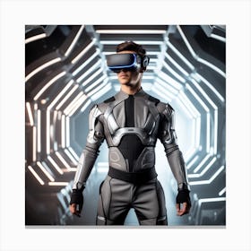 Futuristic Man In Virtual Reality 1 Canvas Print