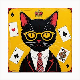 Playing Cards Cat 4 Canvas Print