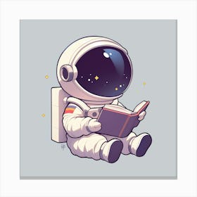 Astronaut Reading A Book Canvas Print