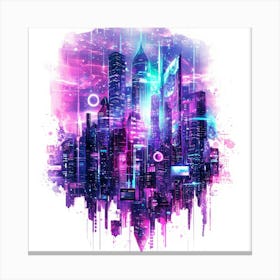 Cityscape.Generated AI. Wall Art Print 1 Canvas Print