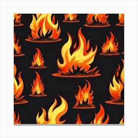 Flames On Black Background 70 Canvas Print