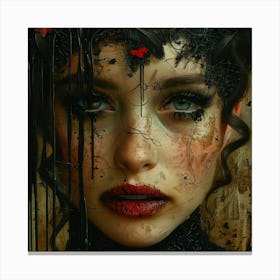 Woman With Bloody Eyes Canvas Print