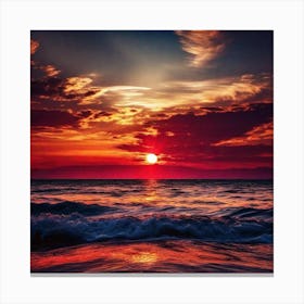Sunset Over The Ocean 149 Canvas Print
