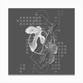 Vintage Figs Botanical with Line Motif and Dot Pattern in Ghost Gray Canvas Print