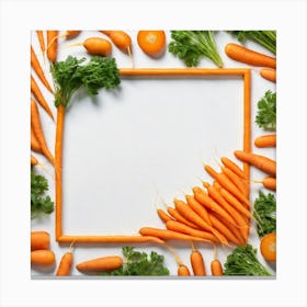 Carrots On White Background Canvas Print