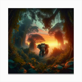 Jungle Elephant Canvas Print