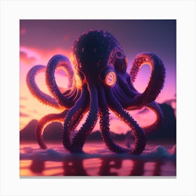 Octopus In The Ocean Canvas Print