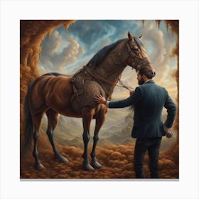 Horse In A Cave Canvas Print