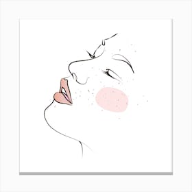 Timeless Love Face With Freckles Canvas Print
