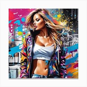 Girl In A Jacket Canvas Print