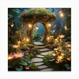 Fairy Garden paintings art print 2 Canvas Print