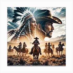 Cowboys And Indians Canvas Print