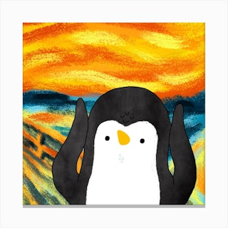 Penguin The Scream Art Series Canvas Print