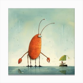 Crab In The Rain Canvas Print