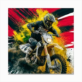 Dirt Biker motocross rider in action Canvas Print