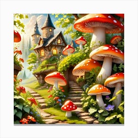 Fairytale Mushrooms Canvas Print
