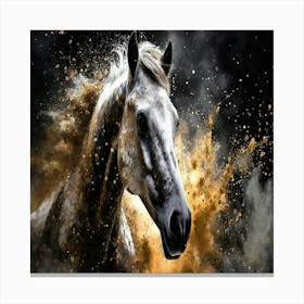 Horse In The Dust Canvas Print