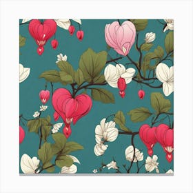 Flowers of Bleeding heart, Vector art 8 Canvas Print