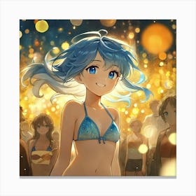 Anime Girl In Bikini fg Canvas Print