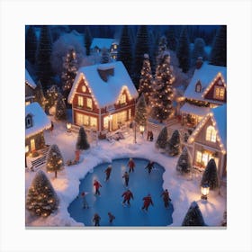 Christmas Village 3 Canvas Print