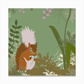 Squirrel In The Woods Canvas Print