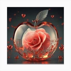 Apple With Rose Canvas Print