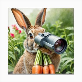 Rabbit With Binoculars 5 Canvas Print