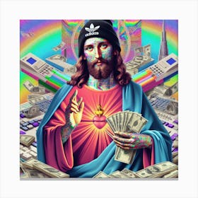 Jesus With Money 1 Canvas Print