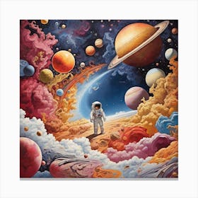 Astronaut In Space 4 Canvas Print