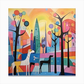 Dogs In The City 1 Canvas Print