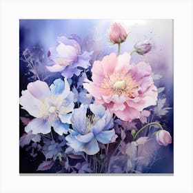 AI Floral Serenity: A Blossoming Symphony Canvas Print