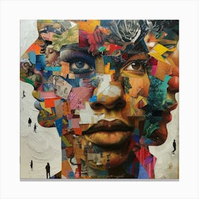 Collage Portrait Of A Woman Canvas Print