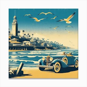 La Jolla, California. Vintage  Canvas Print