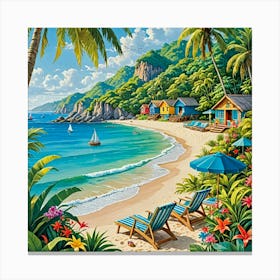 Beach Scene Canvas Print