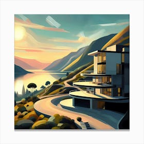 House By The Lake 4 Canvas Print