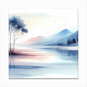 Watercolor Landscape Painting 18 Canvas Print