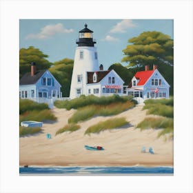 Cape Cod, Massachusetts Series. Style of David Hockney 1 Canvas Print