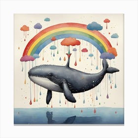 Rainbow Whale 2 Canvas Print