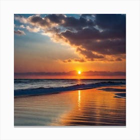 Sunset On The Beach 245 Canvas Print
