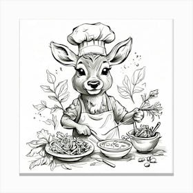 Chef Deer 16 Canvas Print