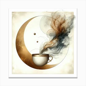 Hot Coffee Cup In Forms Creative Light Color Illustration Canvas Print