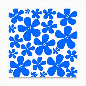 Blue Flowers Pattern Canvas Print