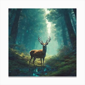 Deer In The Forest 99 Canvas Print