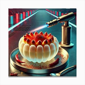 A Futuristic Dessert Called Gochugaru Crema Catala Canvas Print