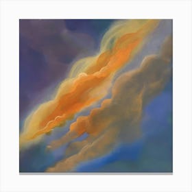 Sunset clouds sky hand painted  Canvas Print