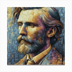 Abstract Painting Of A Man In Cubist Canvas Print