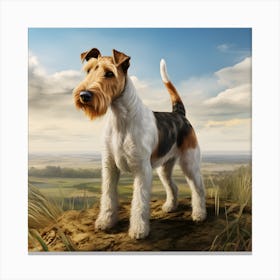 Wire Hair Fox Terrier In The Countryside Canvas Print