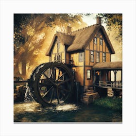 Watermill In The Forest Canvas Print