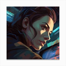 Girl In A Futuristic Setting Canvas Print